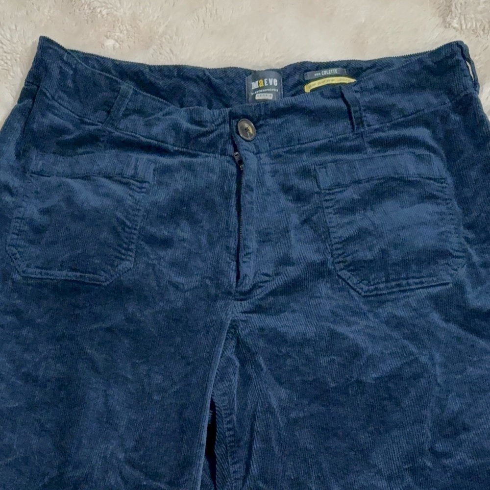 Maeve Colette Navy Wide-Leg Corduroy Pants - Cropped // Sz 16W - Picture 2 of 4